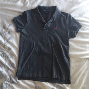 Grey short sleeved colored polo